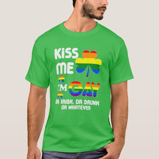 キス私はゲイかアイリッシュか飲何かのアイリス Tシャツ (正面)