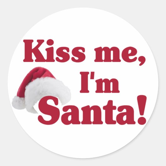 キス私はサンタのシール ラウンドシール (正面)