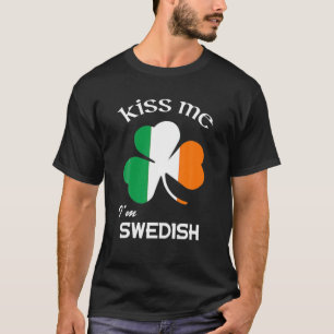 キス私はスウェーデンのシャムロックスウェーデン聖パトリック Tシャツ