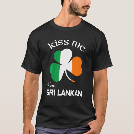 キス私はスリランカのシャムロックSri Lanka St. Patr Tシャツ (正面)
