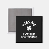 キス私はトランプに投票したおもしろい マグネット (正面/裏面)