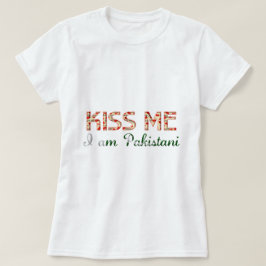 キス私はパキスタンのおもしろいタイポグラフィ国 Tシャツ