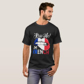 キス私はフラフランスのンスプライド口唇国旗 Tシャツ (正面フル)