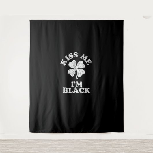 キス私はブラックTシャツ タペストリー (正面)
