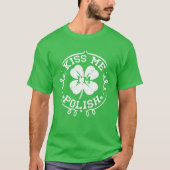 キス私はポーランドのおもしろいSt patricks day・ギフト・メン Tシャツ (正面)