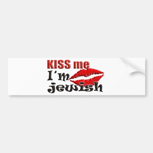 キス私はユダヤ人 バンパーステッカー (正面)