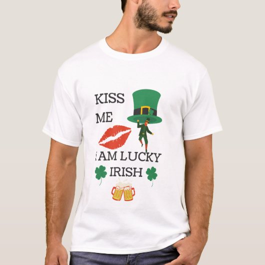 キス私はラッキー・アイリッシュ Tシャツ (正面)