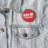 キス私は予防接種かわいいモダン引用文だおもしろい 缶バッジ (インサイチュ)