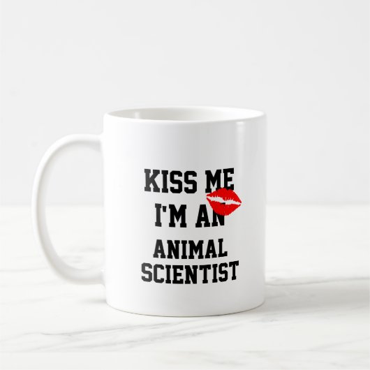 キス私は動物科学者マグカップ コーヒーマグカップ (左)