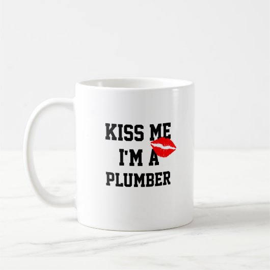 キス私は配管工のマグ コーヒーマグカップ (左)
