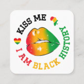 キス私は黒い歴史月アフリカ系アメリカ人 スクエア名刺 (裏面)