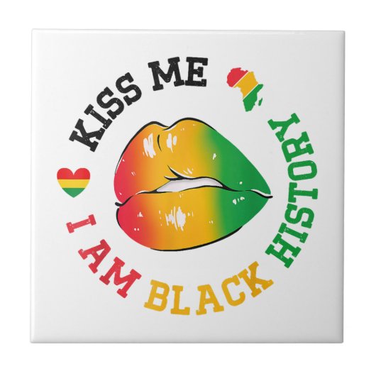 キス私は黒い歴史月アフリカ系アメリカ人 タイル (正面)