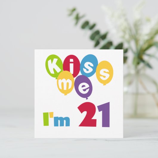キス私は21誕生日Tシャツとギフト カード (スタンド正面)
