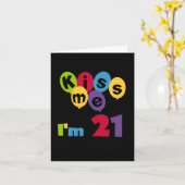 キス私は21誕生日Tシャツとギフト カード (黄色い花)