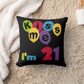 キス私は21誕生日Tシャツとギフト クッション (ブランケット)