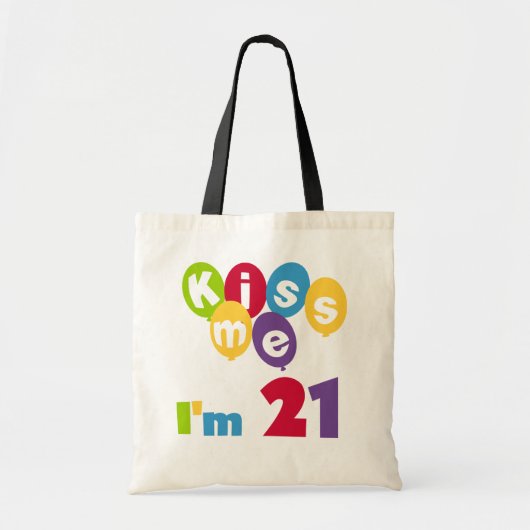 キス私は21誕生日Tシャツとギフト トートバッグ (正面)