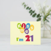 キス私は21誕生日Tシャツとギフト ポストカード (スタンド正面)