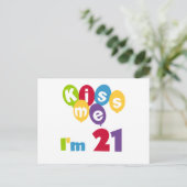 キス私は21誕生日Tシャツとギフト ポストカード (スタンド正面)