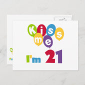 キス私は21誕生日Tシャツとギフト ポストカード (正面/裏面)