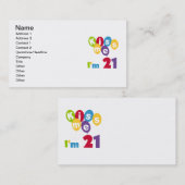 キス私は21誕生日Tシャツとギフト 名刺 (正面/裏面)