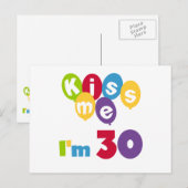 キス私は30誕生日Tシャツとギフト ポストカード (正面/裏面)