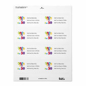 キス私は30誕生日Tシャツとギフト ラベル (フルシート)