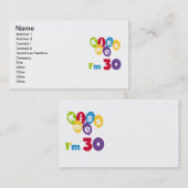 キス私は30誕生日Tシャツとギフト 名刺 (正面/裏面)