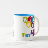 キス私は40誕生日Tシャツとギフト ツートーンマグカップ (正面右)