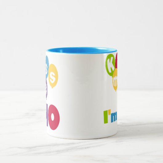 キス私は40誕生日Tシャツとギフト ツートーンマグカップ (中央)