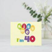 キス私は40誕生日Tシャツとギフト ポストカード (スタンド正面)