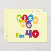 キス私は40誕生日Tシャツとギフト ポストカード (正面/裏面)