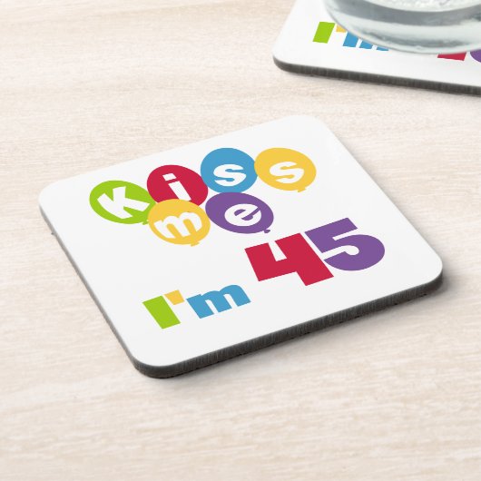キス私は45誕生日Tシャツとギフト コースター (左側)