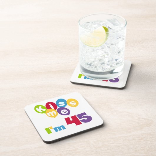 キス私は45誕生日Tシャツとギフト コースター (右側)