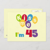 キス私は45誕生日Tシャツとギフト ポストカード (正面/裏面)