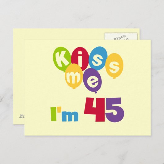 キス私は45誕生日Tシャツとギフト ポストカード (正面/裏面)