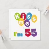 キス私は55誕生日Tシャツとギフト カード (正面/裏面インサイチュ)