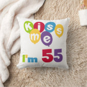 キス私は55誕生日Tシャツとギフト クッション (ブランケット)