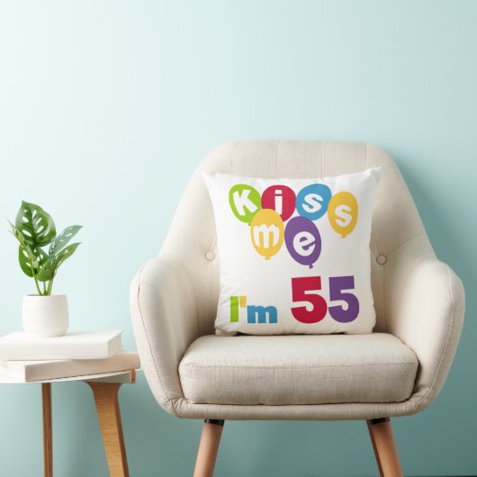 キス私は55誕生日Tシャツとギフト クッション (椅子)