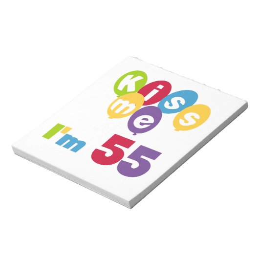 キス私は55誕生日Tシャツとギフト ノートパッド (回転)