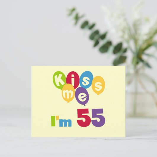 キス私は55誕生日Tシャツとギフト ポストカード (スタンド正面)
