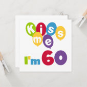 キス私は60誕生日Tシャツとギフト カード (正面/裏面インサイチュ)