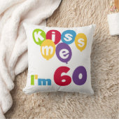 キス私は60誕生日Tシャツとギフト クッション (ブランケット)