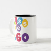 キス私は60誕生日Tシャツとギフト ツートーンマグカップ (正面左)