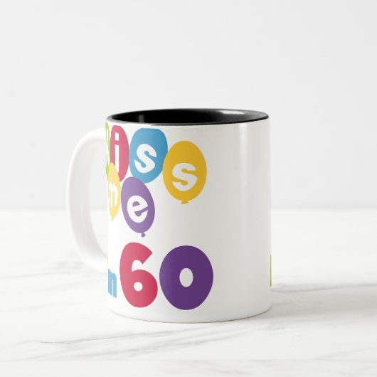 キス私は60誕生日Tシャツとギフト ツートーンマグカップ (正面左)