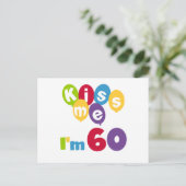 キス私は60誕生日Tシャツとギフト ポストカード (スタンド正面)