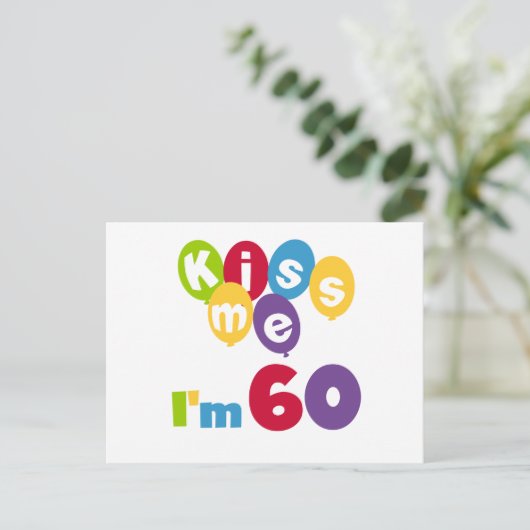 キス私は60誕生日Tシャツとギフト ポストカード (スタンド正面)