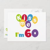 キス私は60誕生日Tシャツとギフト ポストカード (正面/裏面)