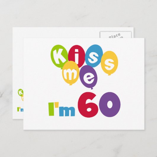 キス私は60誕生日Tシャツとギフト ポストカード (正面/裏面)