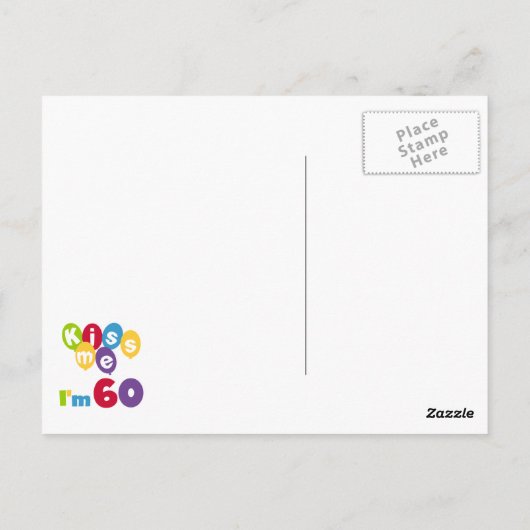 キス私は60誕生日Tシャツとギフト ポストカード (裏面)