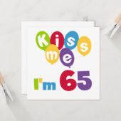 キス私は65誕生日Tシャツとギフト カード (正面/裏面インサイチュ)